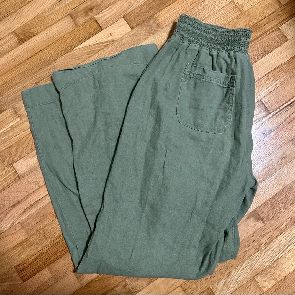 Elastic Waist Linen Pants